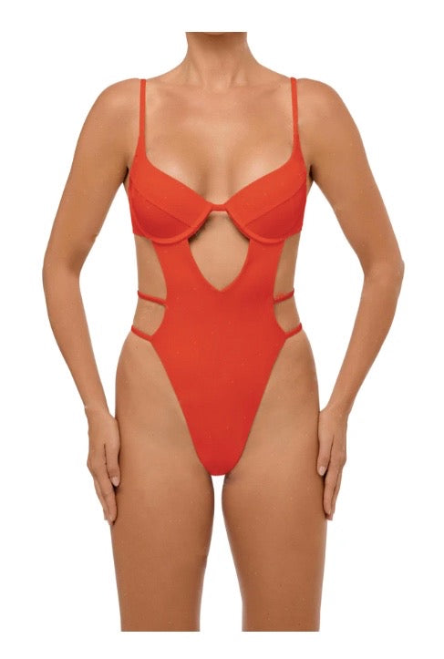 ESC2M Hippolyta Women's Sunset Orange Underwire Swimsuit