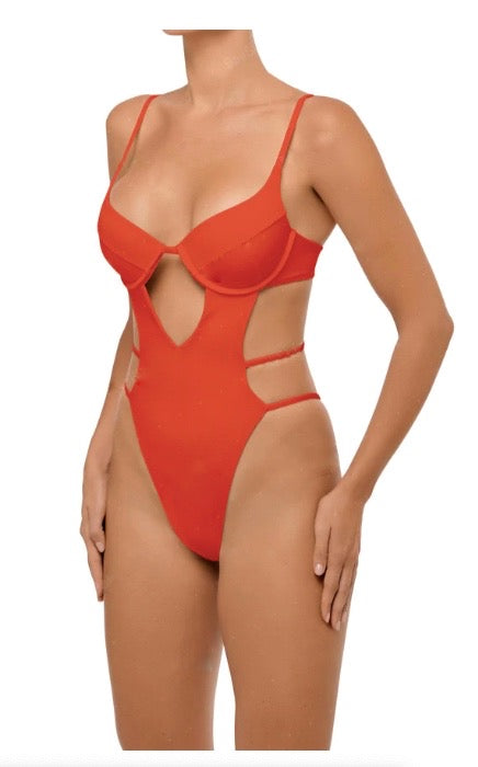 ESC2M Hippolyta Women's Sunset Orange Underwire Swimsuit
