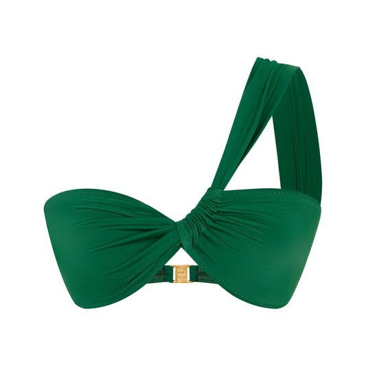 Helena One-Shoulder Bikini Top Green
