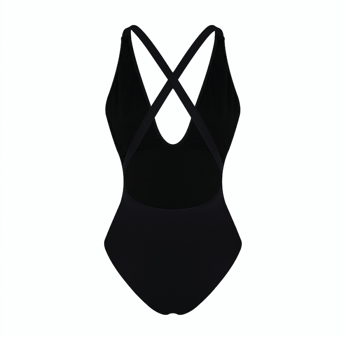ESC2M Titania Women's Midnight Black V-Neck Cross-Back Swimsuit